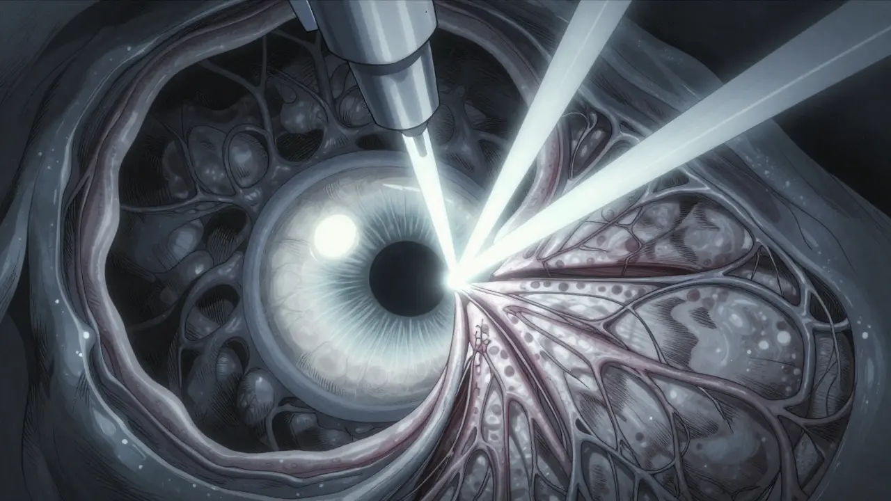 Abstract laser beam cutting organic tissue texture.